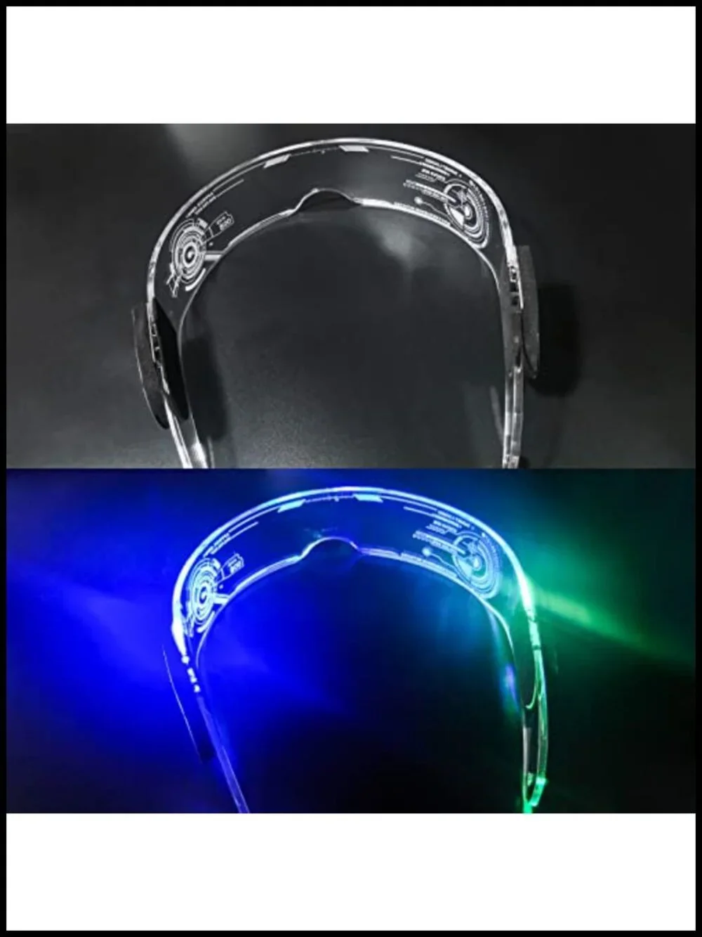 USB Rechargeable LED Light Up Glasses, 7 Colors Changing Flashing Luminous
